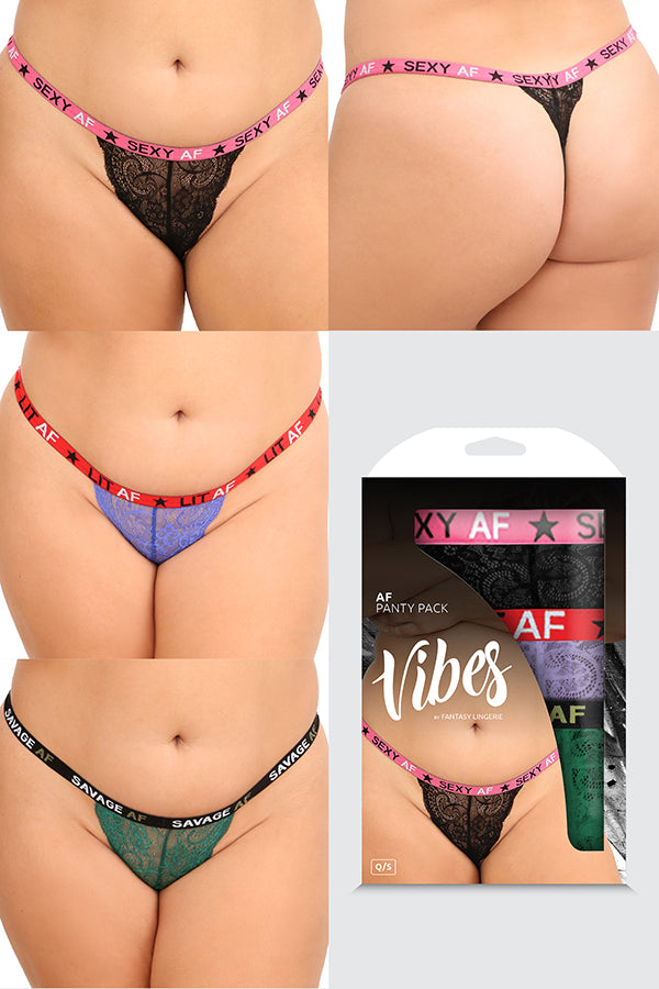 AF PACK 3PC LACE THONG