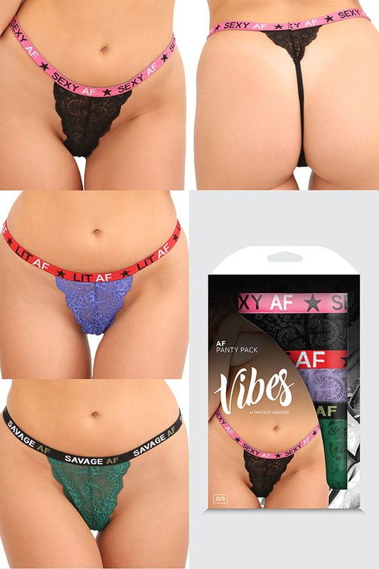 AF PACK 3PC LACE THONG